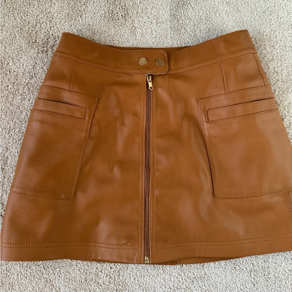 Size 4 free people leather skirt